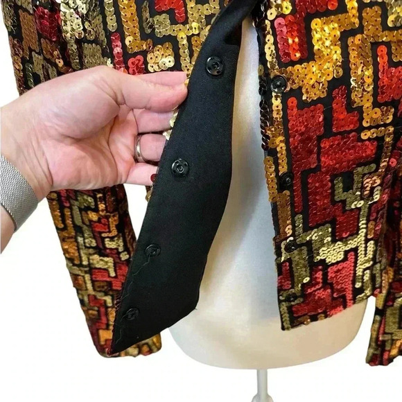 Hobby Horse Fully Sequined Jacket Red, Orange and Gold - Picture 5 of 7